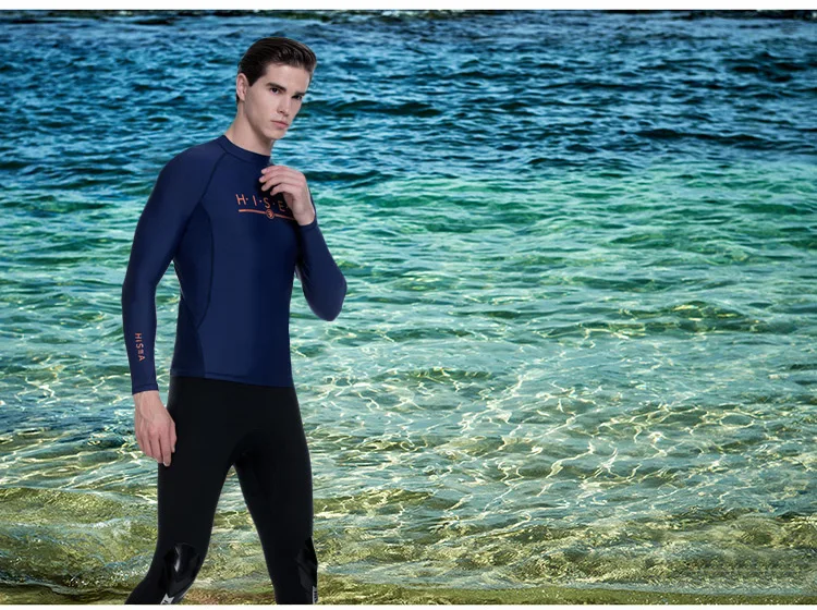 Hisea 0,5 мм топы для дайвинга мужские Сноркелинг Рашгард костюм для подводного плавания и серфинга УФ-защита рубашка для плавания Дайвинг купальник с длинным рукавом для серфинга