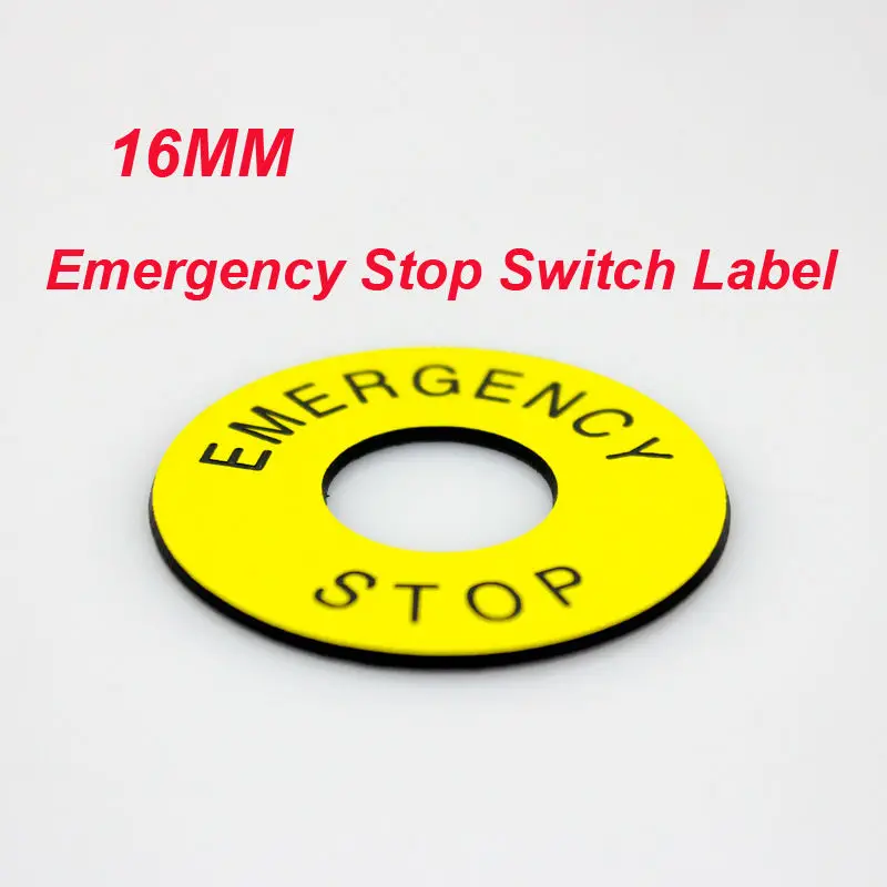 

20pcs/lot 16mm emergency stop switch label double color for emergency stop switch EMERGENCY STOP words