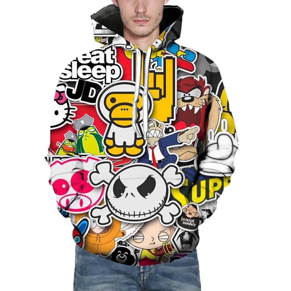 Cute Yellow Duck Hoodies Men Boys Kids Sweatshirta Teens Hipster Pullover Streetwear Graffiti Sweatshirt Male Oversized Clothing
