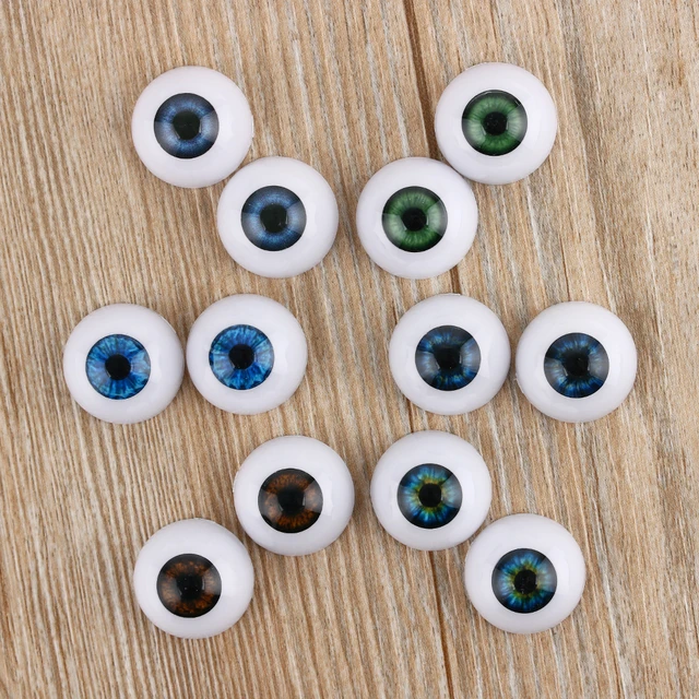 1 Pair 20/22/24mm Realistic Half Round Hollow Back Fake Eyes Doll Eyeballs  for DIY