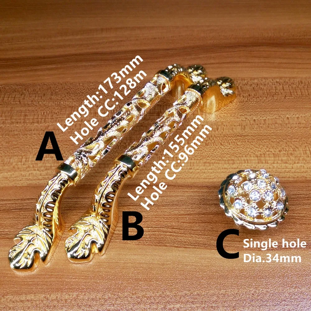 Одинарное отверстие CC 96 мм/128 мм золотой цвет европейская мебель ручки тумба кухонного шкафа Шкаф ящика ручки дверные ручки