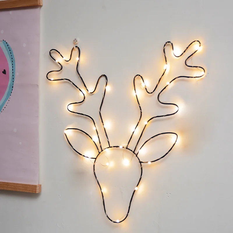 

Nordic Simple Wrought Iron Deer Head Ornaments Animal Wall Decorations Creative Crafts Home Living Room Background Wall Decorate