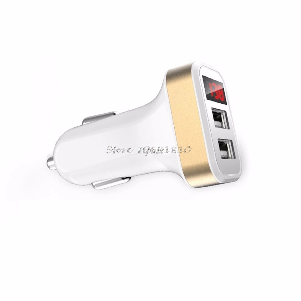 2.1A المزدوج USB ميناء LED الرقمية الجهد الحالي عرض شاحن سيارة محول الشحن لباد فون سامسونج Xiaomi هواوي الهاتف