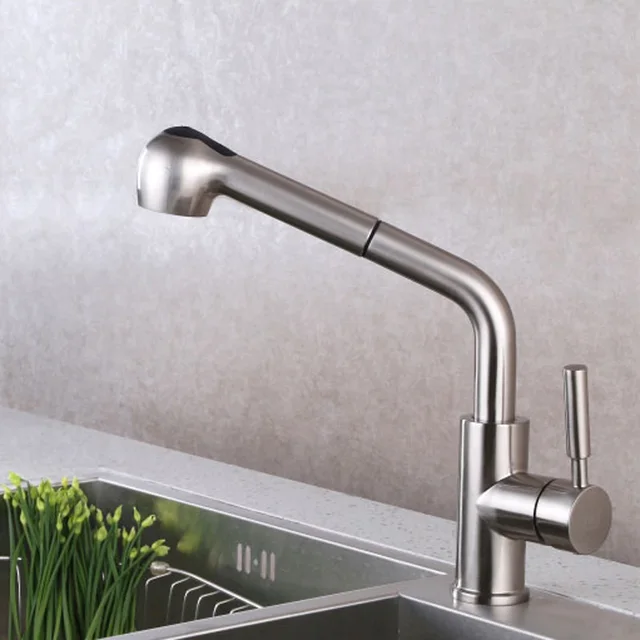brushed nickel sprayer single lever single handle pull out sprayer