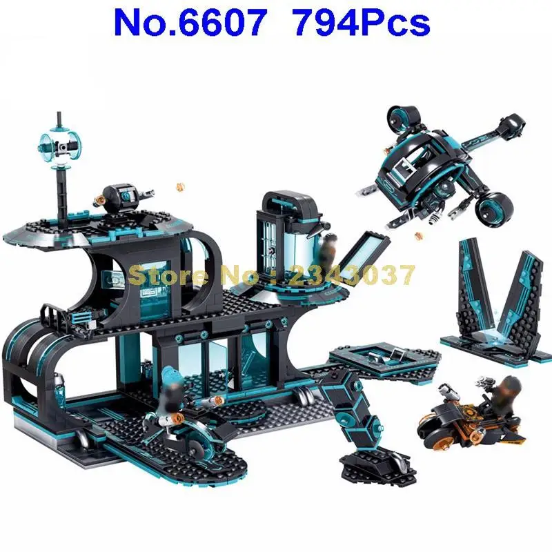 6607 794 шт городская война x агенты Космический вертолет мотоцикл строительный блок игрушка