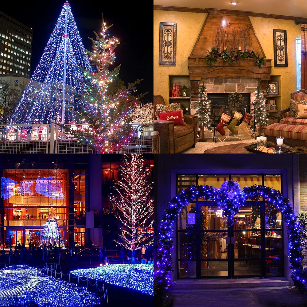 10M 100LEDs US Plug String Light Waterproof 110V with Tail Plug Fairy Light Holiday Halloween Christmas Wedding Decoration D40