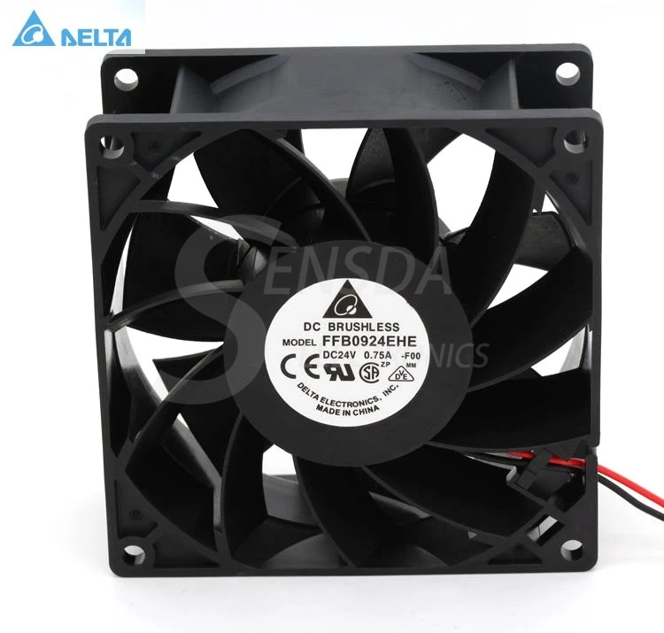 Для delta FFB0924EHE 9238 90 мм 92 мм DC 24V 0.75A 2-жильных pin Инверторные вентиляторы охлаждения сервера чехол осевой вентилятор