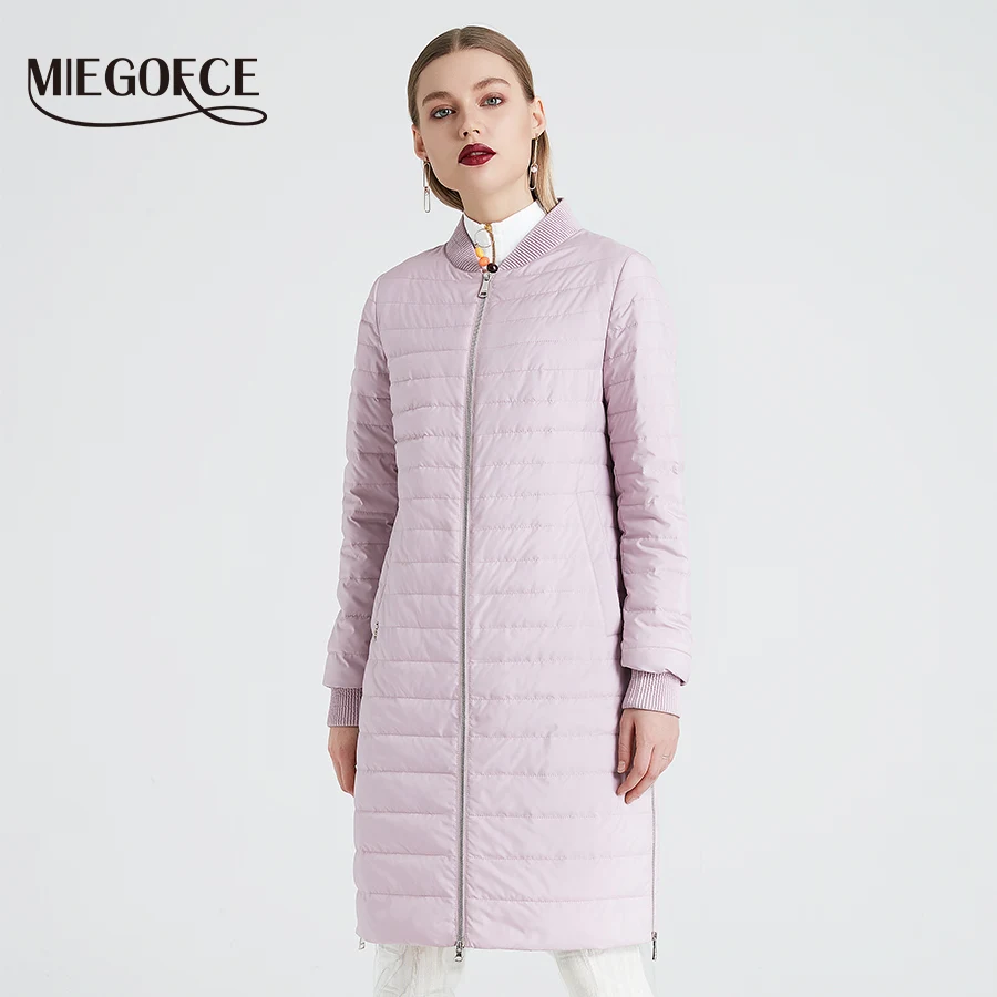 

MIEGOFCE 2019 New Women's Spring Coat With a Scarf Women's Jacket Women Stand Collar Thin Section Cotton Clothing Designer New