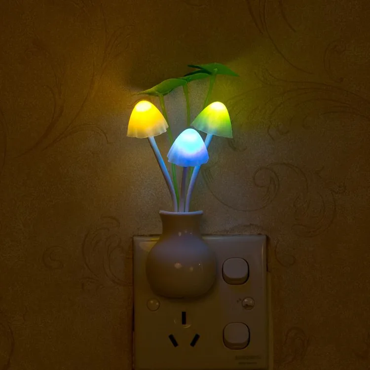 New Style US Plug Mushroom Wall Socket Light controlled Sensor 220V 3