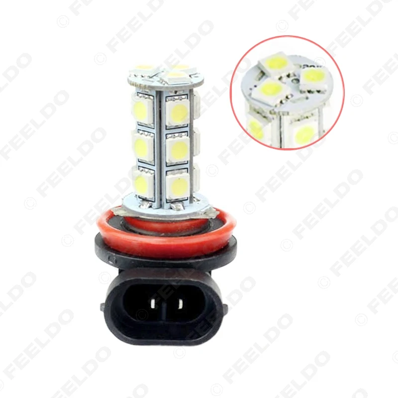FEELDO 2 шт. автомобиль H11 5050 SMD 18 светодиодный Белый лампы Противотуманные фары луч света лампы# FD-2103