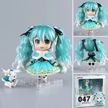 New anime action figure 10cm Hatsune Miku Snow in Summer Snow Miku Cute replaceable face action