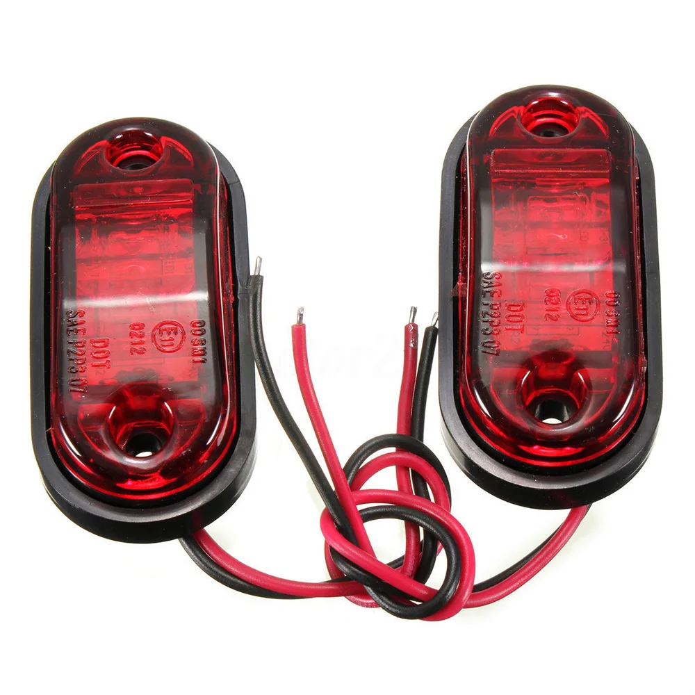 2pcs 12~ 24V СВЕТОДИОДНЫЙ ПОВОРОТНЫЙ сигнальный светильник s боковой светильник для грузовика красный