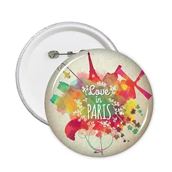 

Colorful Mark City France Landmark National Flag Architecture Custom Landscape Illustration Pattern Round Pin Badge Button 5pcs