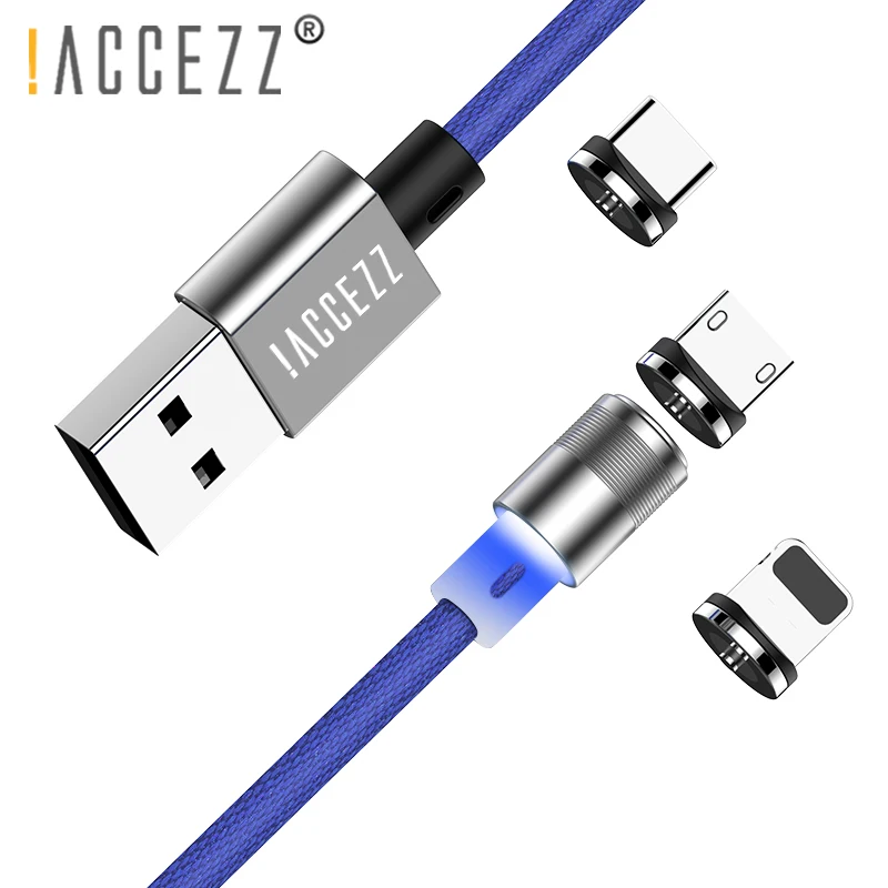 ! ACCEZZ Магнитный Usb зарядный кабель для IOS 11 12 шнур освещение IPhone 7 8 Plus X XR XS MAX Ipad мини