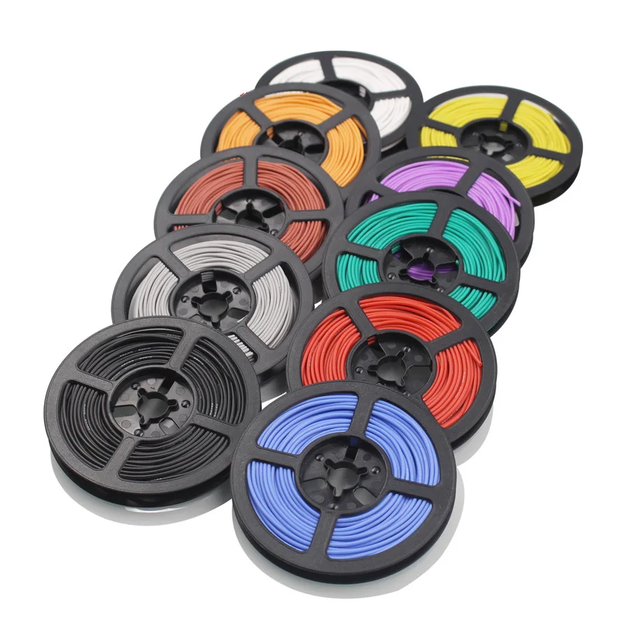 10 meters 32.8 ft 22AWG flexible silicone wire tinned copper wire stranded wire and cable 10 color optional DIY wire connection