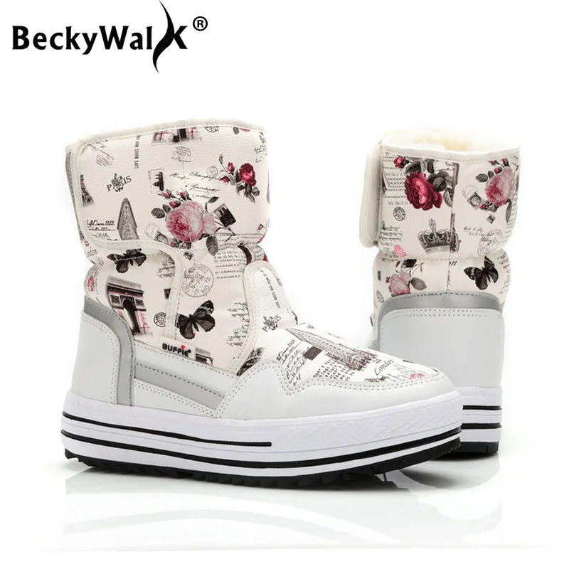 BeckyWalk/женские ботинки женская обувь зимние женские теплые водонепроницаемые на