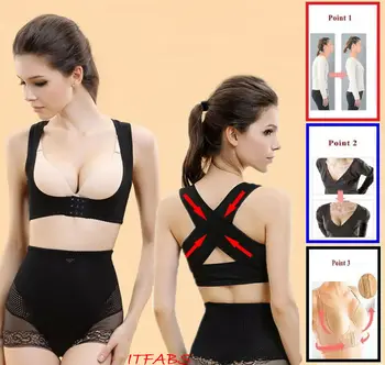 Women Ladies Adjustable Shoulder Back Posture Corrector Chest Brace Support Belt Vest Health Care Body Cheat Shapers