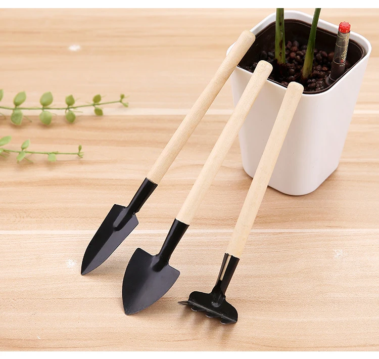 3 шт. мини-лопата грабли в комплекте садовые инструменты металлическая деревянная ручка голова мини Садоводство Лопата для цветов