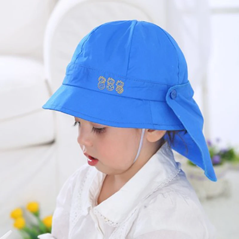 

Summer Baby Sun Protection Hat Kids Summer Caps for Children Summer Caps Cotton Boys Girls Beach Hat with Detachable Shawl