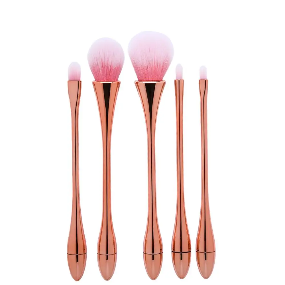 

5pcs Water drops orange Professional Oval Makeup Brushes Synthetic Make up Brush Set Face Powder Foundation Cosmetics Tools
