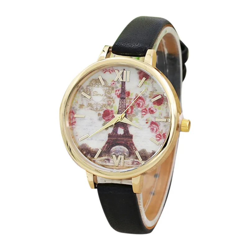 Women's watches with leather bands Eiffel Towe Analog Quartz Movement wrist watches for women clock relogio feminino M14 (8)