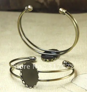 

New !! 18*25mm Oval Antique Bronze Bangle Base/Blank Filigree Design Bbrcelet