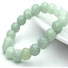 Груз браслет с натуральным нефритом нефритовые бусины «Лотос» мужские и женские sub-10mm бусины резное Нефритовое браслеты