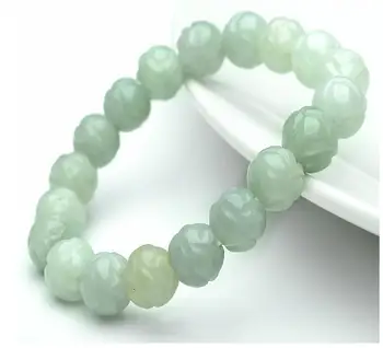 

A cargo of natural jade bracelet jade lotus beads male and female sub-10mm beads carved jade bracelets