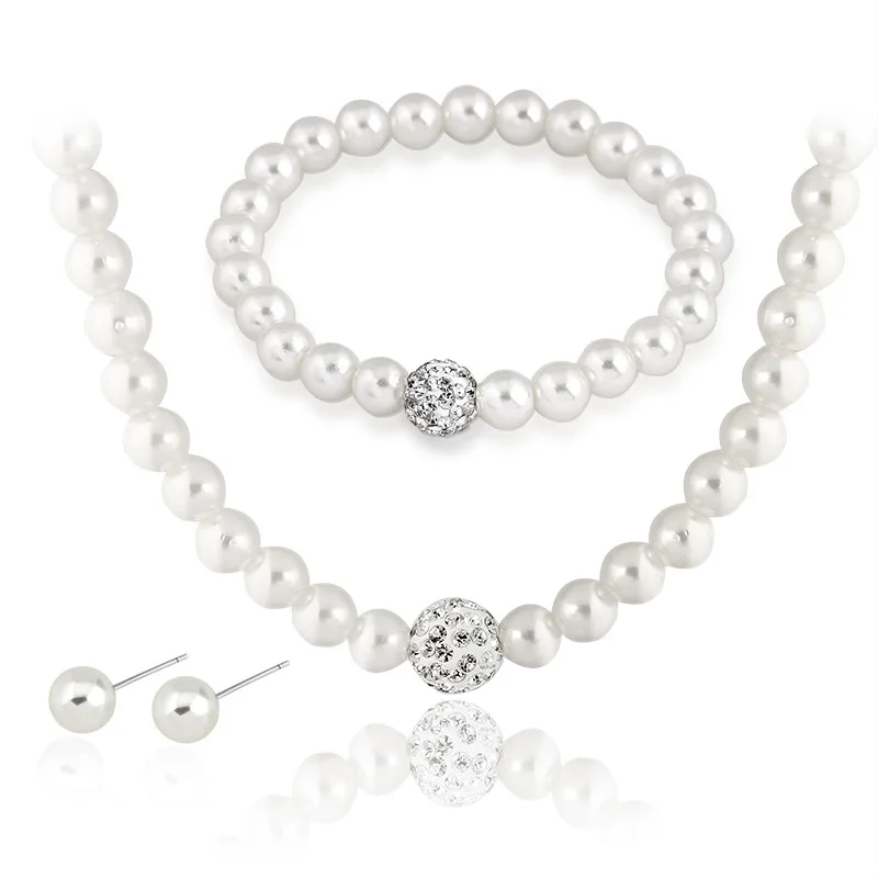 Комплект из колье и серёг с искусственным жемчугом|parure bijoux|parure bijoux femmebridal jewelry sets |