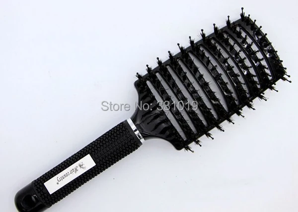Black Boar Bristle Hair Brush Best For Detangling All Hair Types