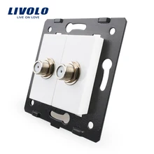 Livolo ЕС Стандартный Гнездо Аксессуар для продуктов DIY, База Гнездо Двойной SATV розетка vl-c7-2st-11