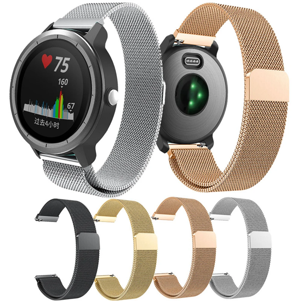 Миланский ремешок для часов Garmin Vivoactive 3 / Vivomove HR сменный 20 мм силиконовый