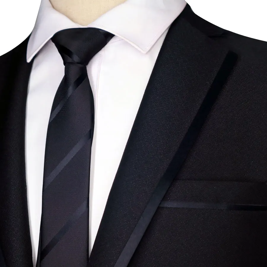 Эксклюзивный 5" длинный 5 см мужской обтягивающий галстук черный полиэстер шелковые полосы точки жаккарда Узкий Тонкий галстук мужской галстук Вечерние