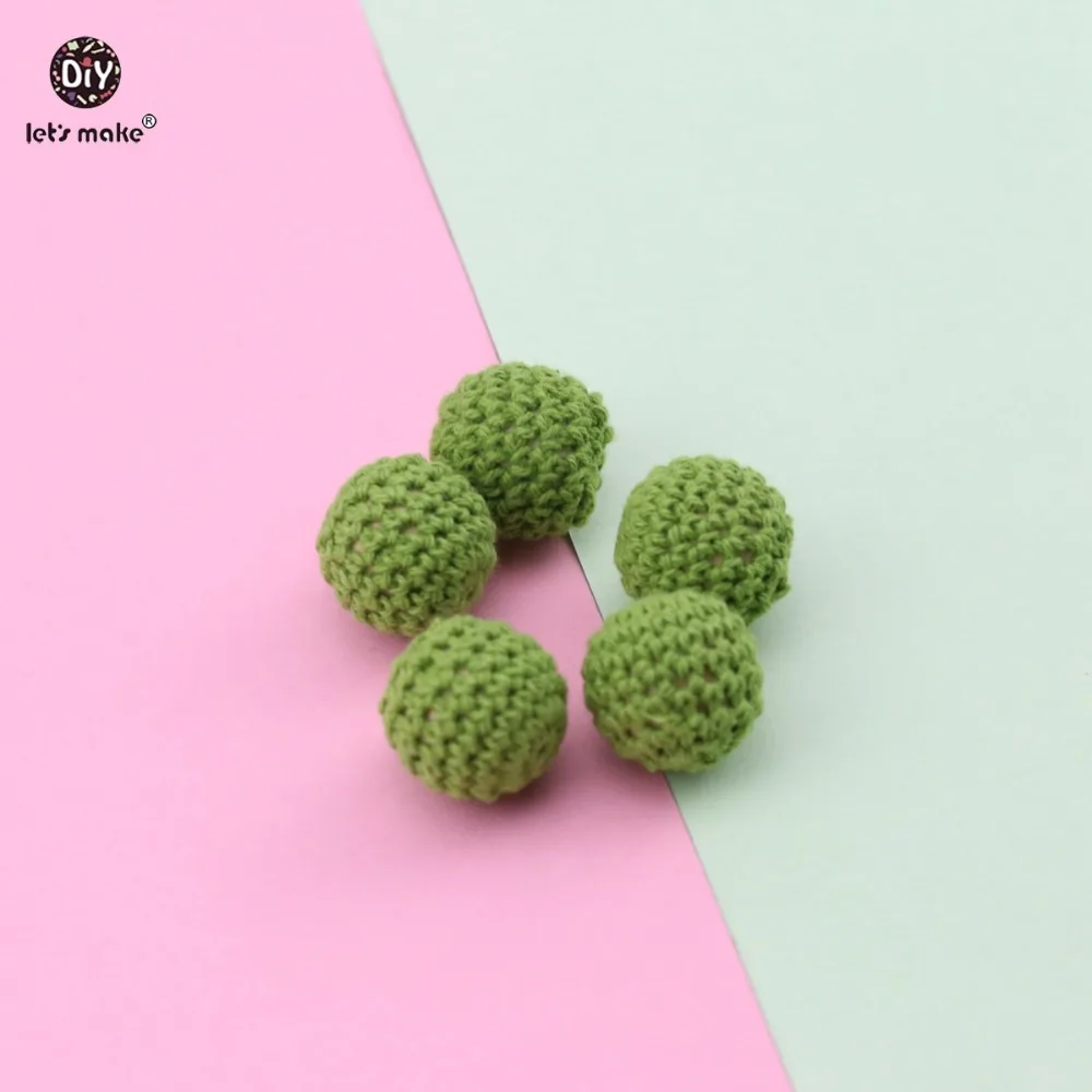 

Let's Make 30pc Wooden Crochet Beads 16mm Nursing Pacifier Food Grade Teething Baby Presents Wooden Necklace Baby Teether