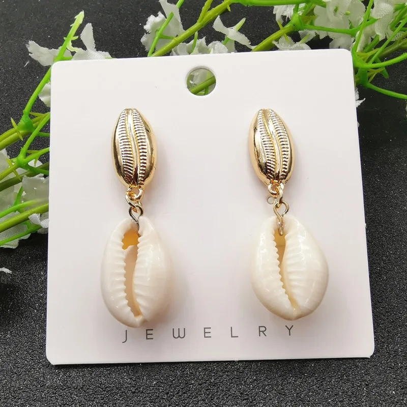 

JCYMONG New 13 Model Sea Shell Earrings For Women Bohemain Ocean Natural Shell Cowrie Statement Earring 2019 Beach Jewelry Gift