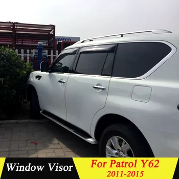 

For Nissan Patrol Y62 2011-2015 Plastic Black Window Visor Vent Shades Sun Rain Deflector Guard Auto Accessories 4PCS/SET
