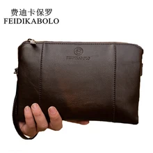 FEIDIKABO De Luxe Portefeuilles Handy Sacs Mâle de Sac À Main En Cuir Hommes Embrayage Noir Brun D’affaires Carteras Mujer Portefeuilles Hommes Dollar Prix