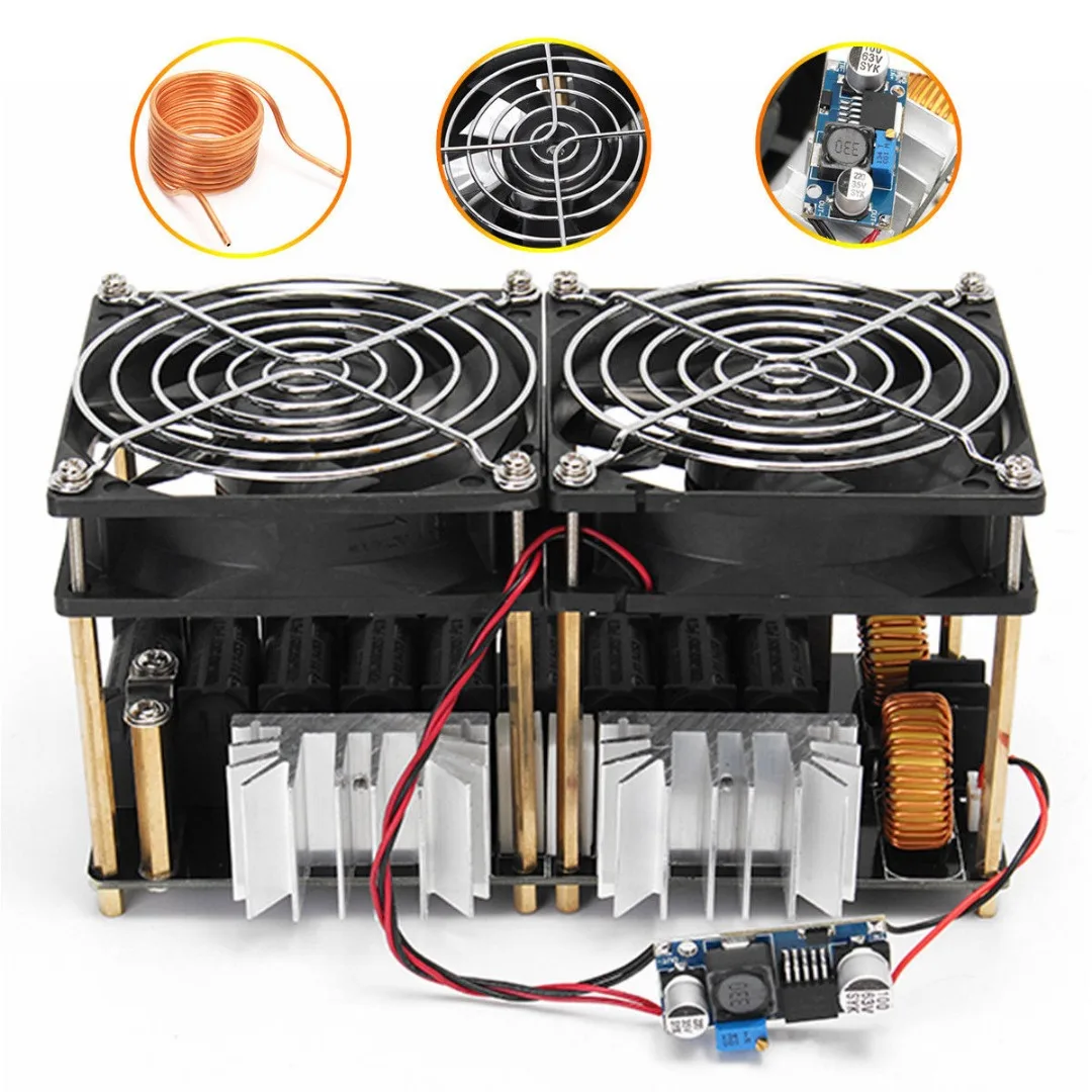 1800W ZVS Induction Heating Board Module Flyback Driver Heater Good Heat Dissipation 180*90*80mm + Coil Mayitr