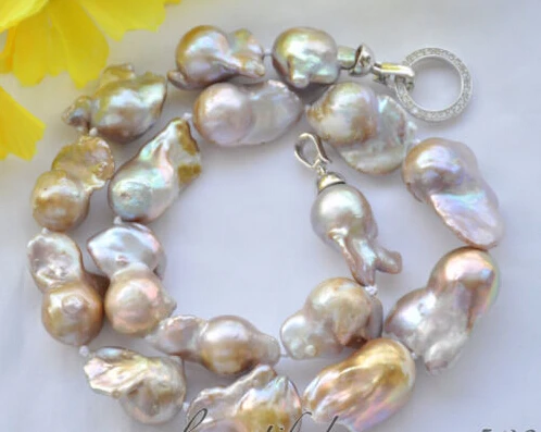 

~~ BJC 00069 lavender baroque keshi reborn freshwater pearl necklace Discount AAA