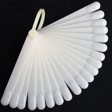 

20 X Polish Nail Art Tips Clear False Pop Colour Sticks Display Fan Practice Kit