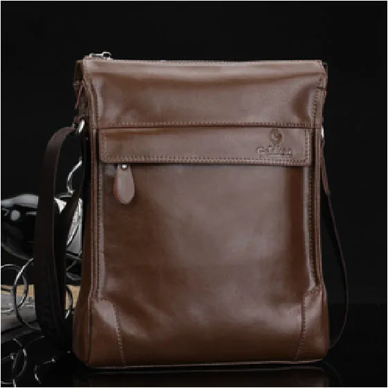 

New collection 2017 male cowhide vertical shoulder bag, business casual genuine leather messenger bag high quality brand design