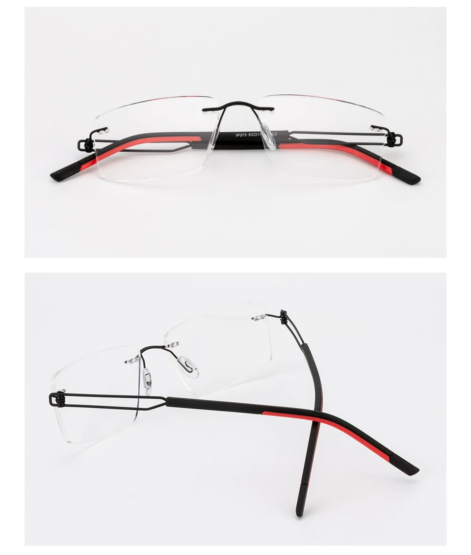 Очки без оправы из сплава, оптическая оправа для очков, мужские очки, прозрачные очки по рецепту, ультралегкие прозрачные очки# IP373