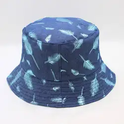 LDSLYJR принтом перьев Панама для рыбака шляпа Открытый Дорожная шляпа шляпы от солнца для мужчин и женщин 272