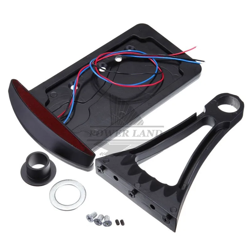Brand New Black Side Mount License Plate Bracket Frame With Led Taillight & Brake Light For Harleys Metric Bikes And Choppers