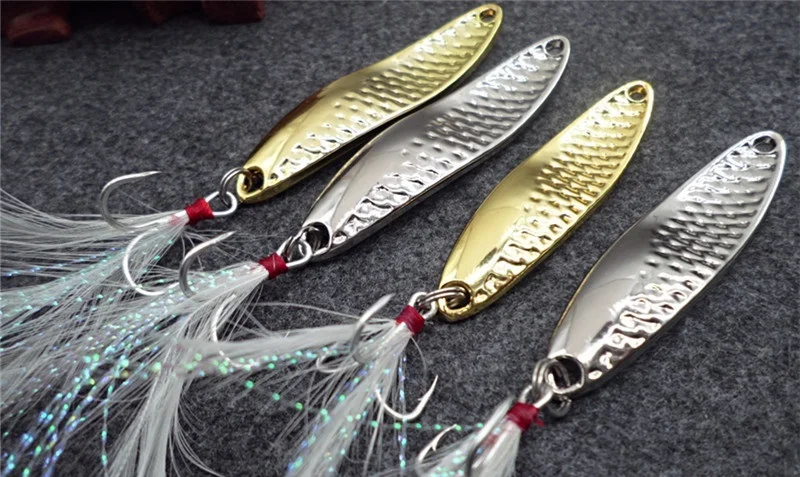 Metal Lure Fishing Bait Spoon Lures 15G/10G Fishing Lure 2 Color 6# ORIGIN Hook Treble Fishing Tackle