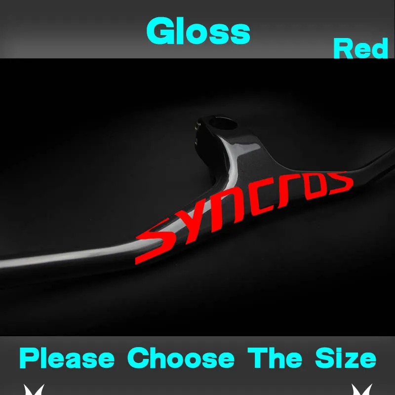 Syn Custom Champion MTB велосипедный стояк-17 градусов однообразный Интегрированный руль со стволом 3 к черный матовый углеродный MTB руль - Цвет: Black Red Gloss