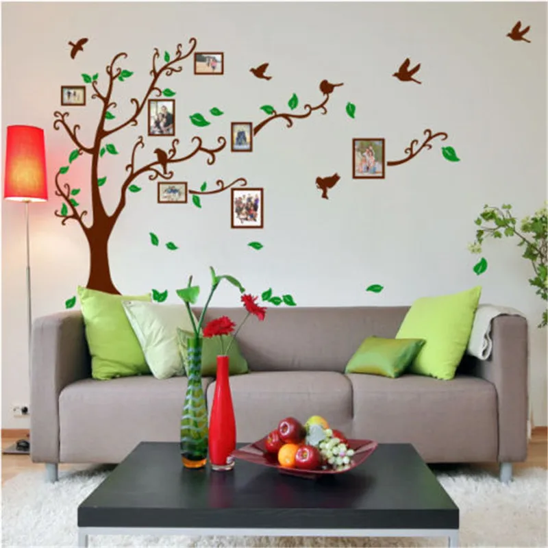 Red Dandelion Butterflies Bird Wall Stickers Double Sided Window Film Paper