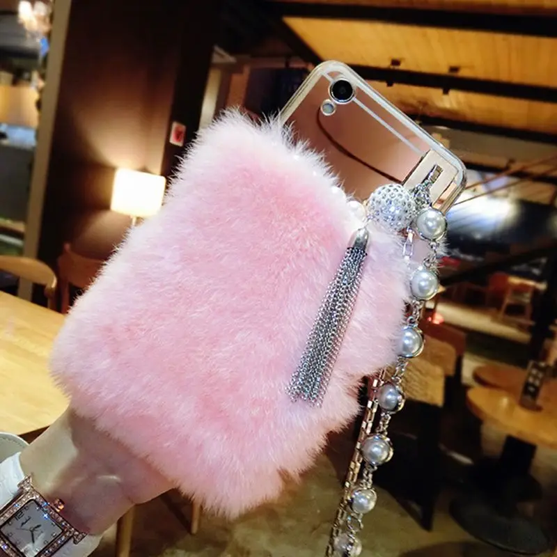

Rabbit furry pearl strap tassel mirror phone case For Samsung galaxy j2 j4 j5 j6 j7 j8 a5 a6 a7 a8 2017 2018 prime plus pro