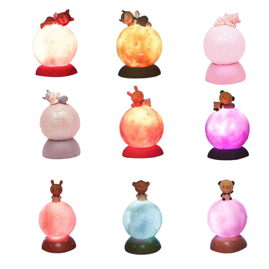 Best Cartoon Moon Night Lamp Home Bedroom Bookcase Night Light Christmas Party Decoration Gifts Children Toy