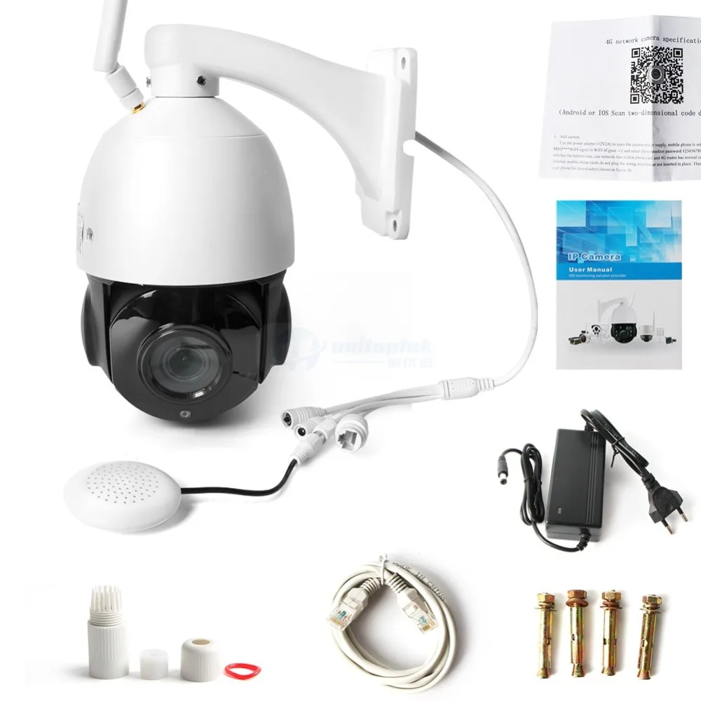 HD 1080P 3G 4G CCTV камера SIM карта скорость купольная Беспроводная PTZ наружная 4X